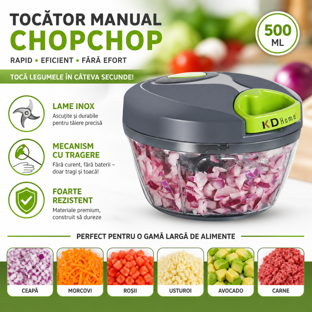 Tocator de Legume Manual Profesional KD Home ChopChop
