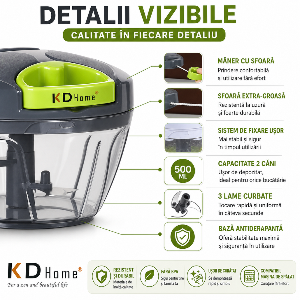 Tocator de Legume Manual Profesional KD Home ChopChop