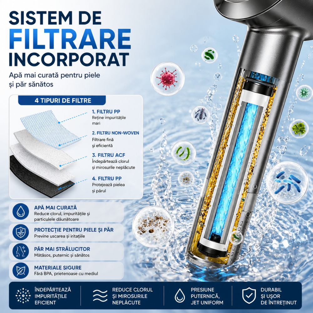 Para Cap de Dus Topaqua HydroMist, Gri
