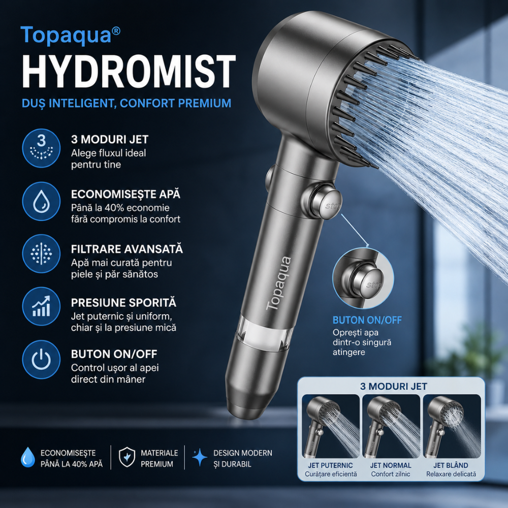Para Cap de Dus Topaqua HydroMist, Gri