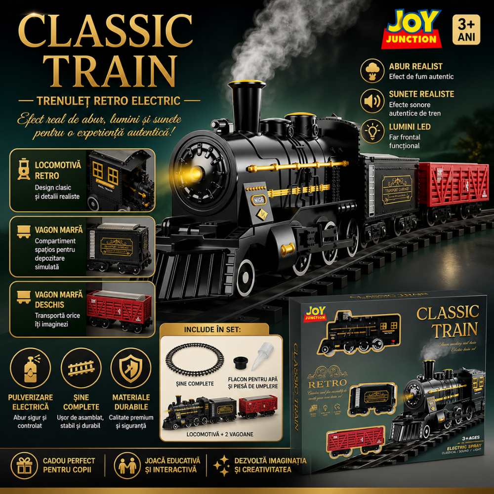 Circuit Trenulet de Jucarie Electric Retro Copii KidProtect Polar Express