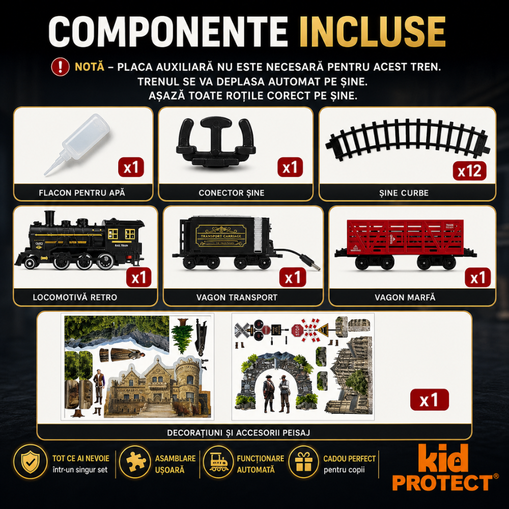 Circuit Trenulet de Jucarie Electric Retro Copii KidProtect Polar Express