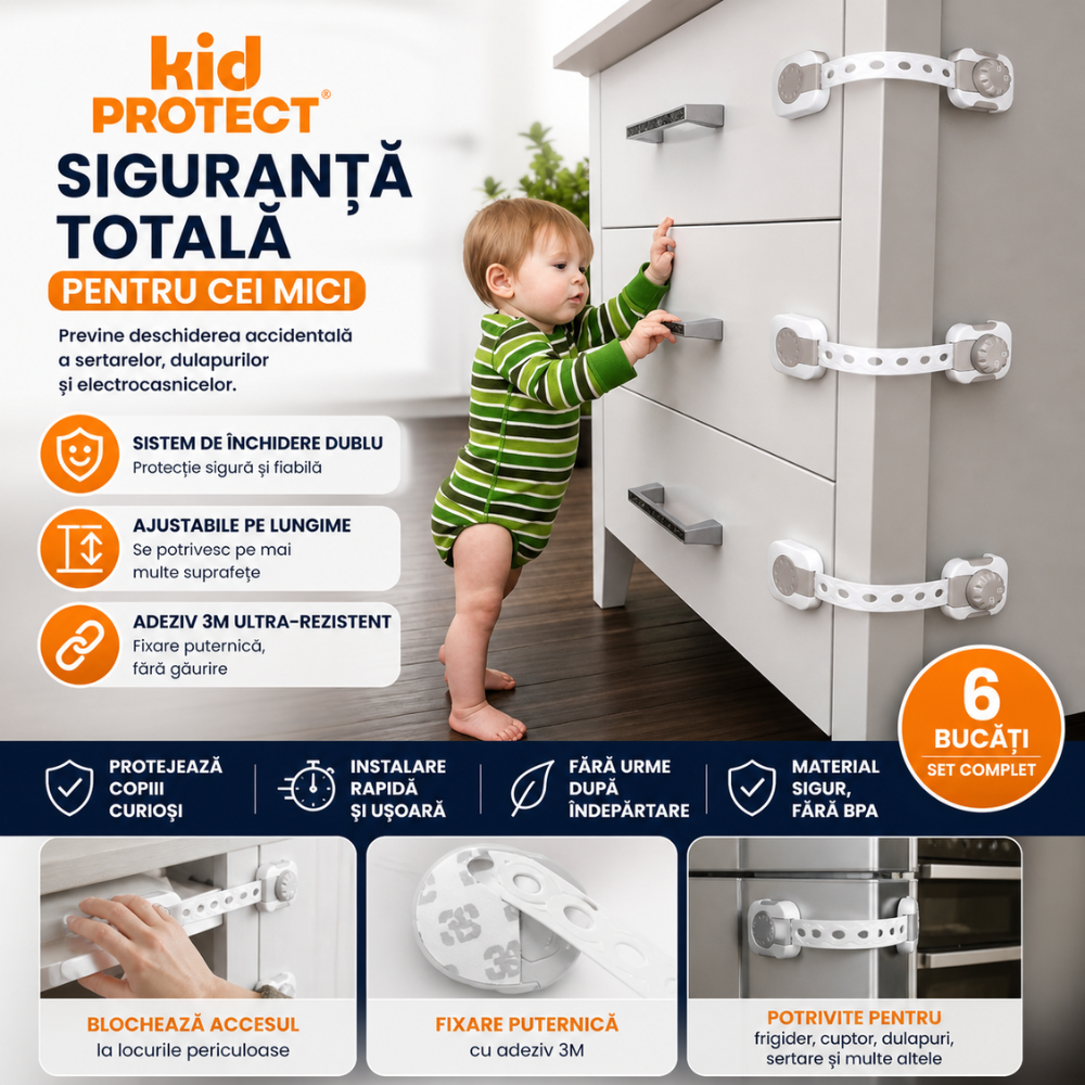 Siguranta usi copii, KidProtect set 6 bucati
