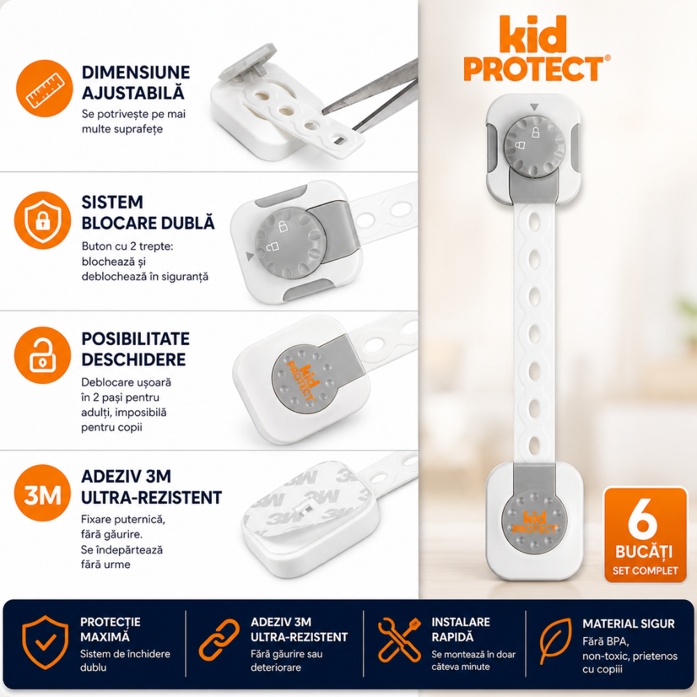Siguranta usi copii, KidProtect set 6 bucati