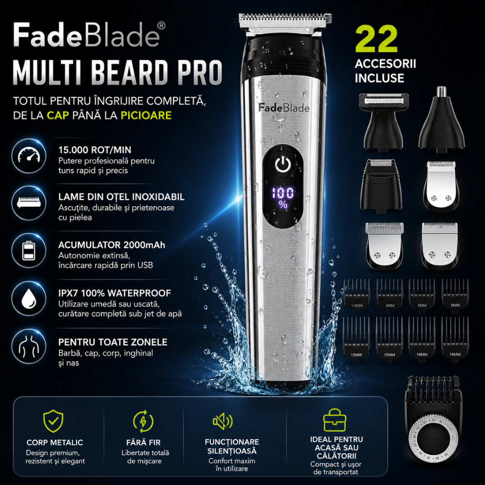 Masina de Tuns si de Ras FadeBlade Multi Beard Pro