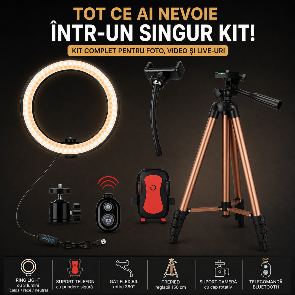 Lampa Circulara Ring Light Techone Vlog Pro
