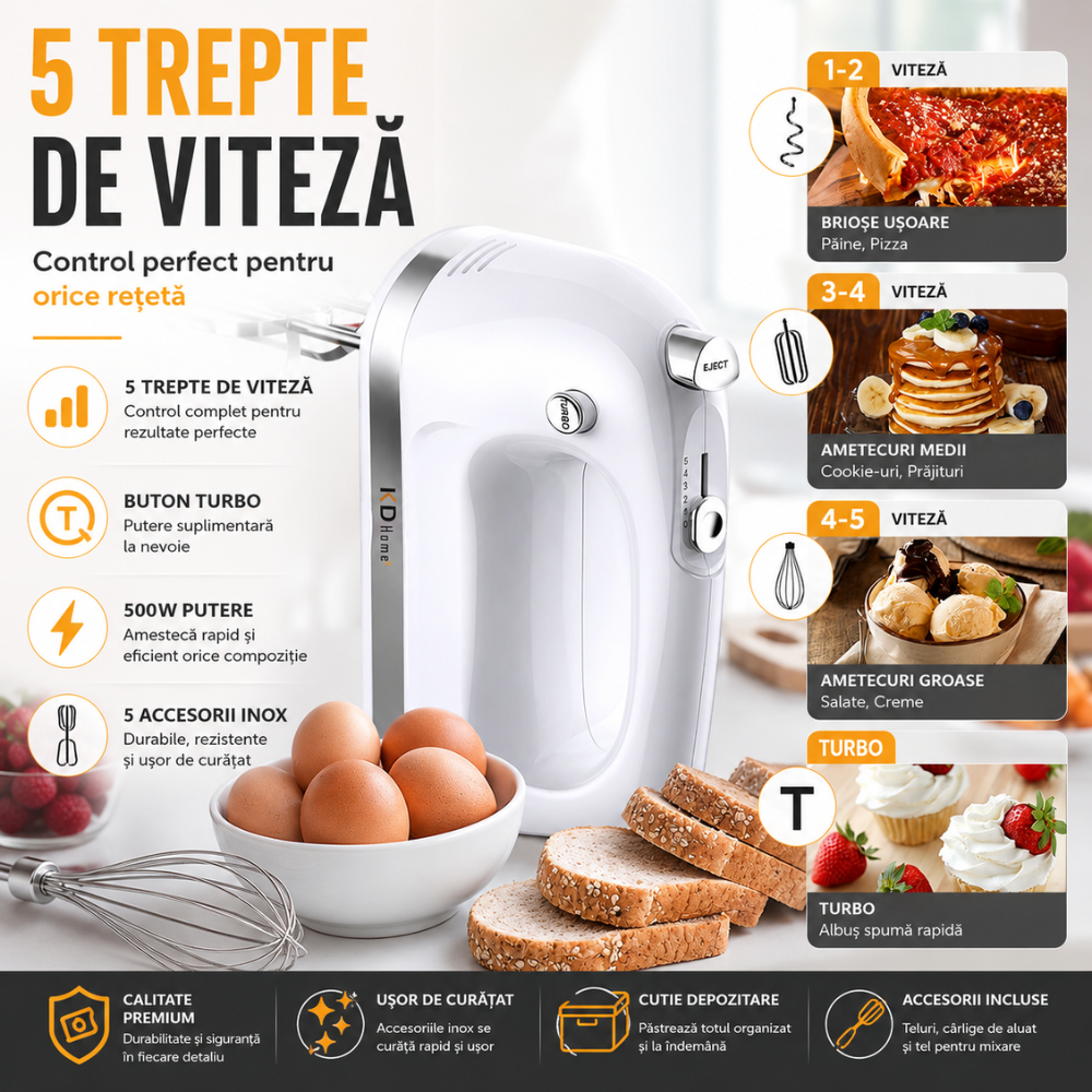 Mixer De Mana KD Home PowerWhisk 500