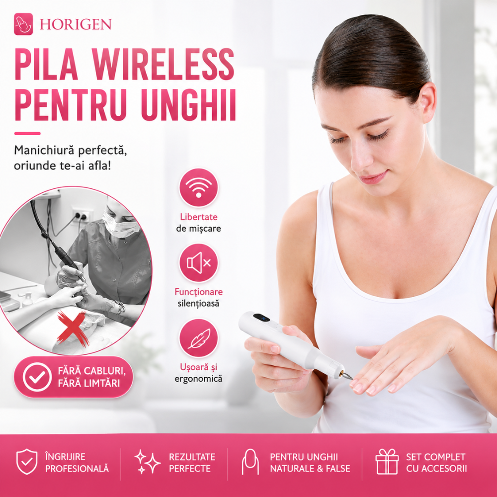 Freza De Unghii Portabila Manichiura - Pedichiura, Horigen NailCraft Pro