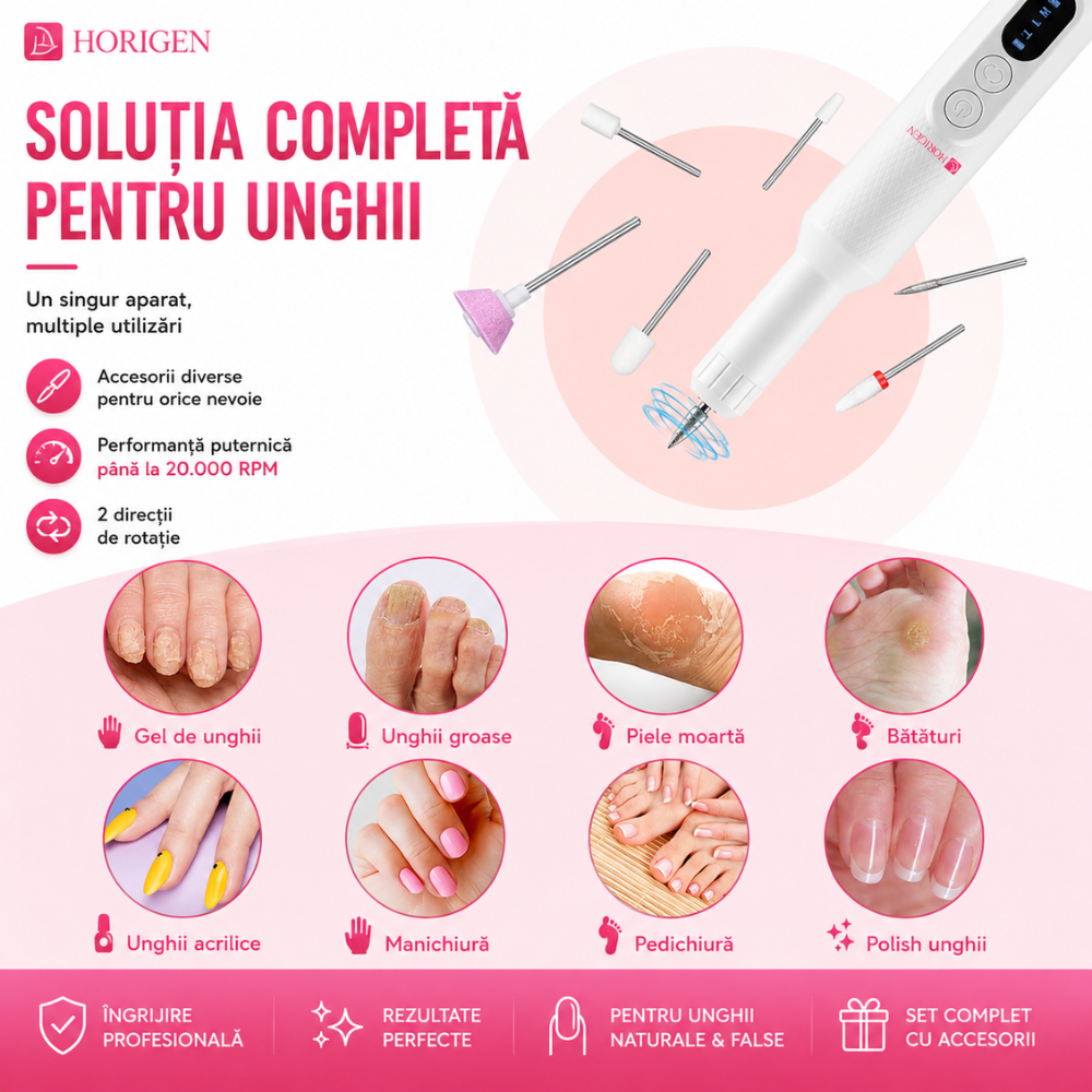 Freza De Unghii Portabila Manichiura - Pedichiura, Horigen NailCraft Pro