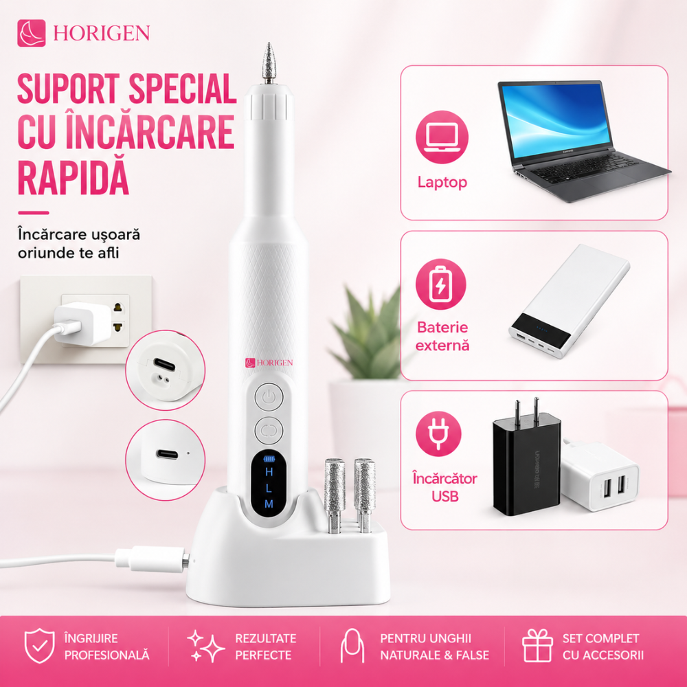Freza De Unghii Portabila Manichiura - Pedichiura, Horigen NailCraft Pro