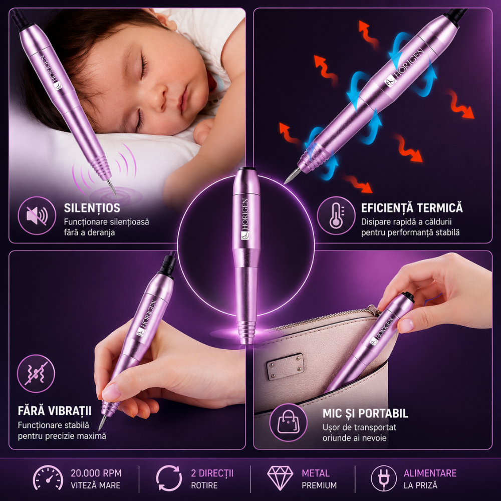 Freza de unghii portabila manichiura-pedichiura, Horigen Nail Star