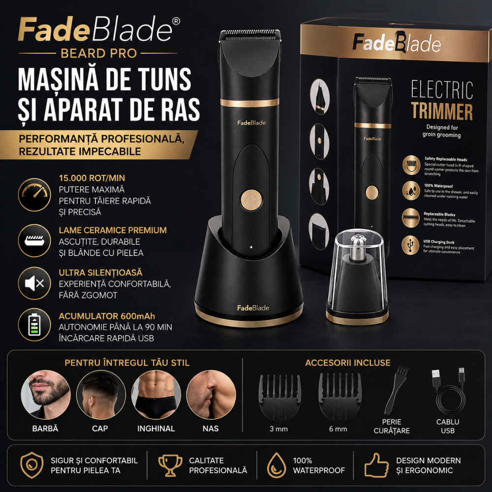 Masina de tuns si aparat de ras FadeBlade Beard Pro