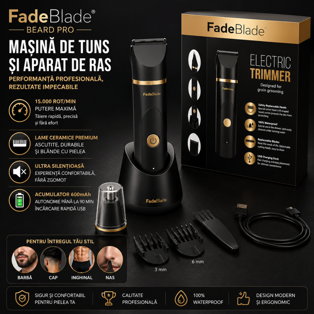 Masina de tuns si aparat de ras FadeBlade Beard Pro