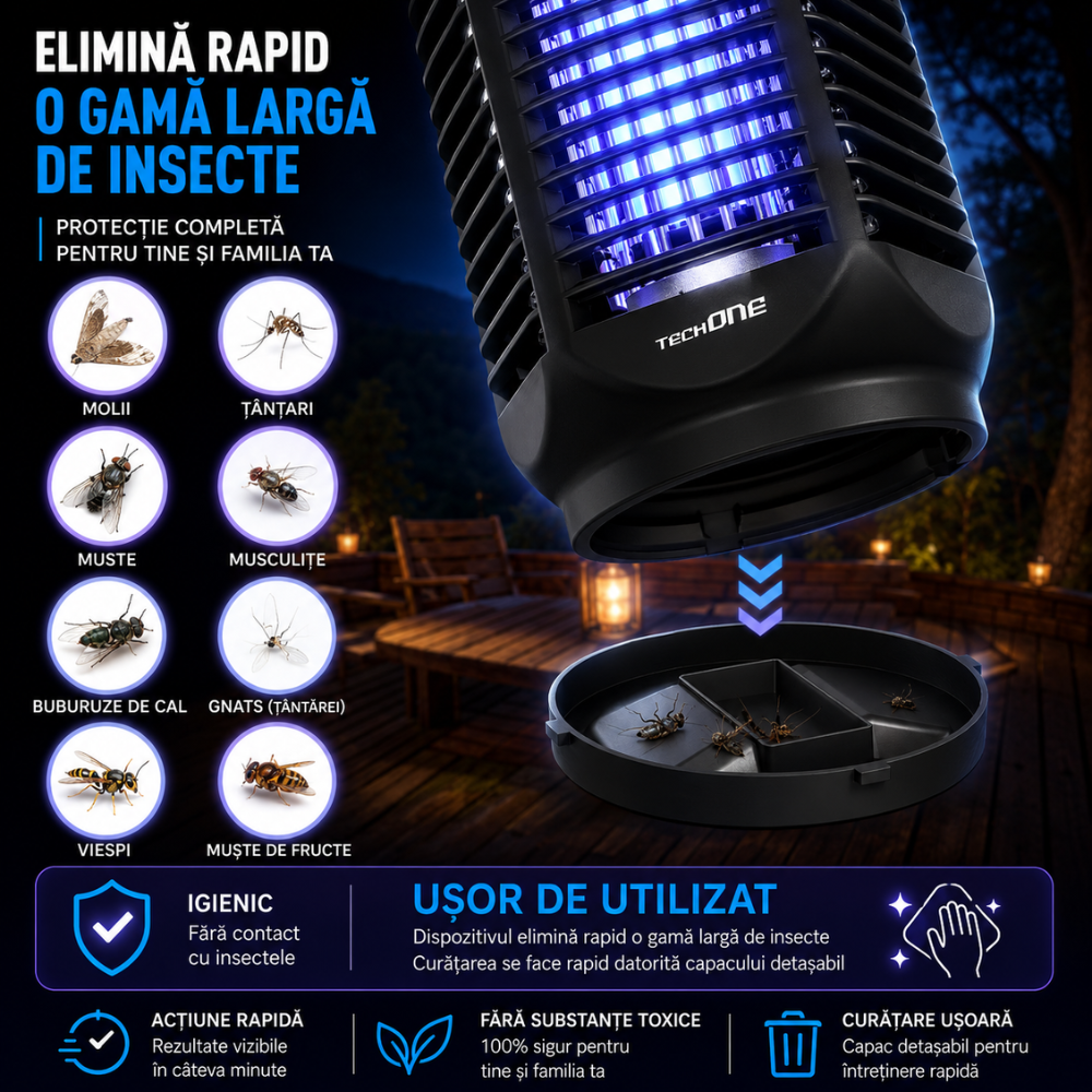 Lampa UV Anti Insecte Techone Pest Killer