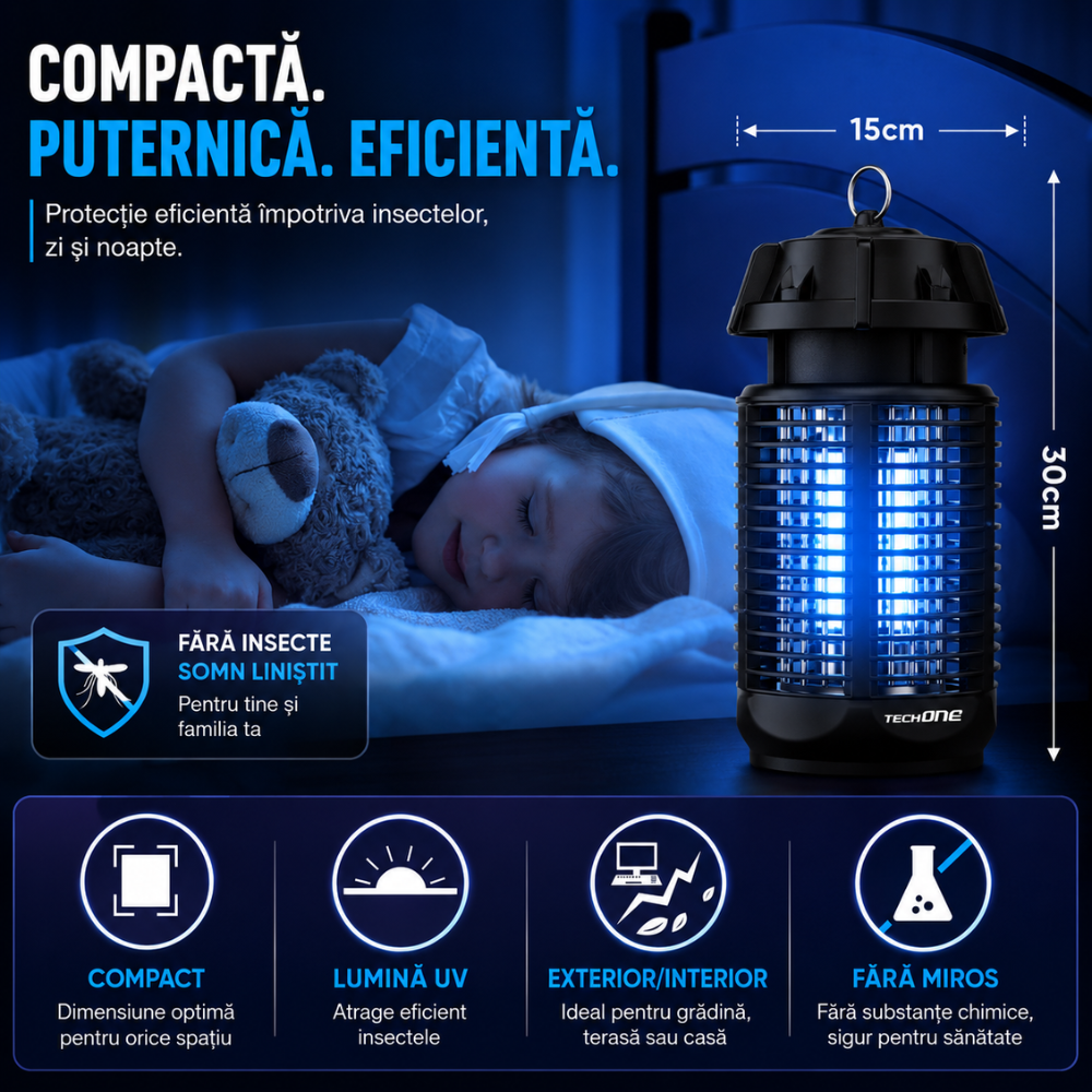 Lampa UV Anti Insecte Techone Pest Killer