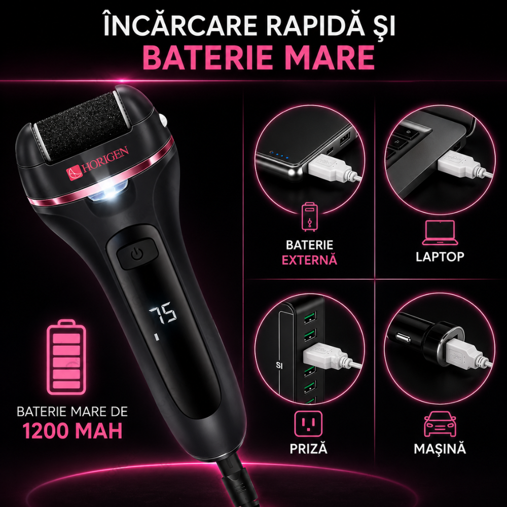 Set Pila Electrica Horigen V-605 Pentru Talpi Si Calcaie