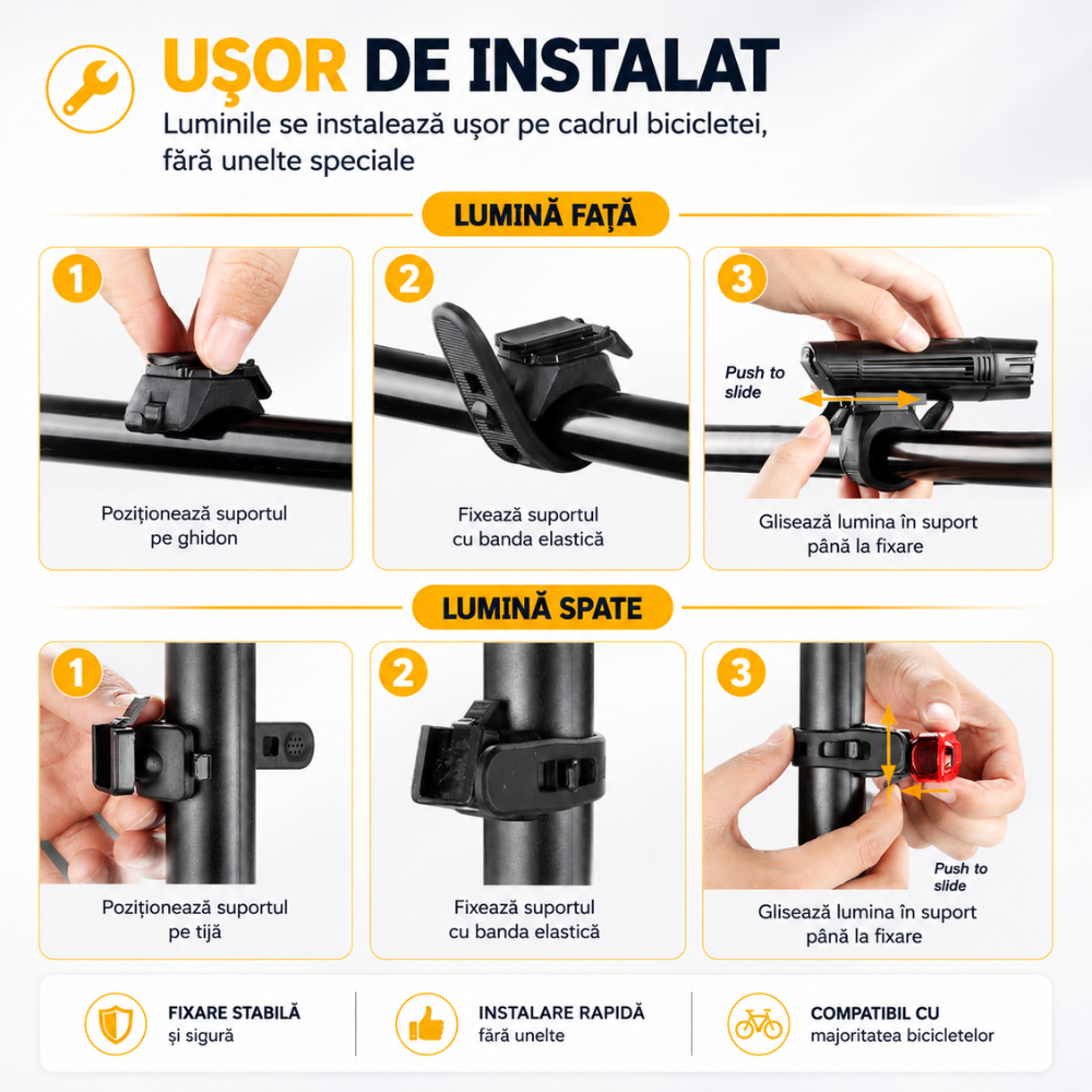 Set Far si Stop Bicicleta Huerler Lightly Pro