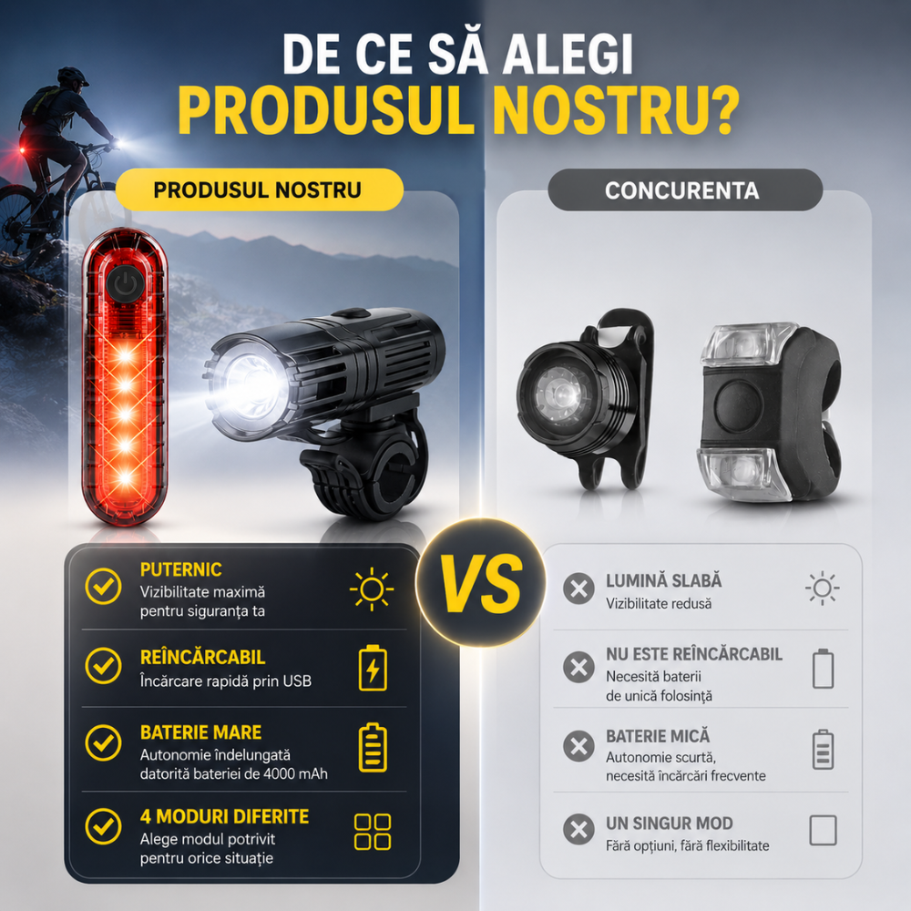 Set Far si Stop Bicicleta Huerler Lightly Pro