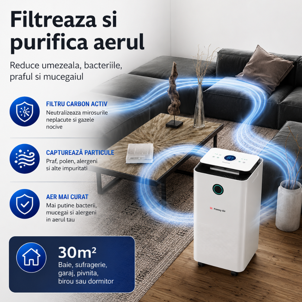 Dezumidificator si purificator aer Freezy Air Dry Pro 12L