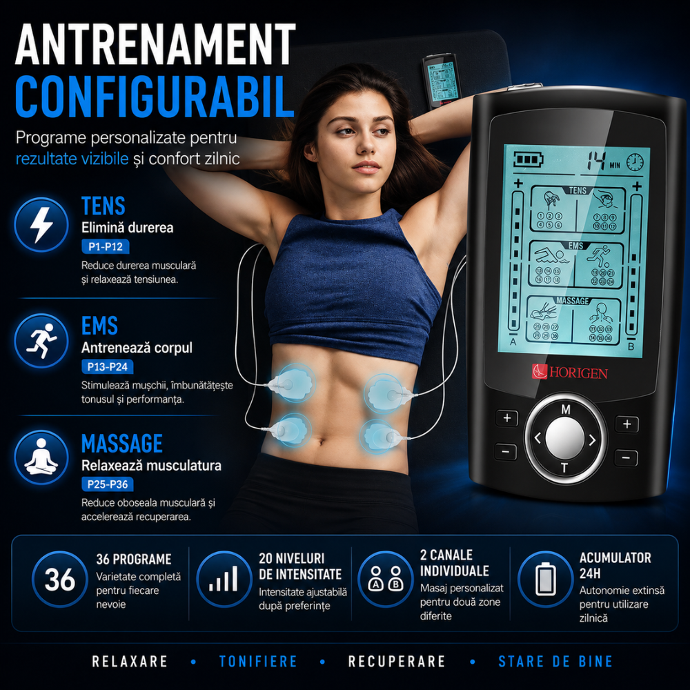 Aparat De Masaj Cu Electrostimulare / Fizioterapie Horigen VitaFlex EMS