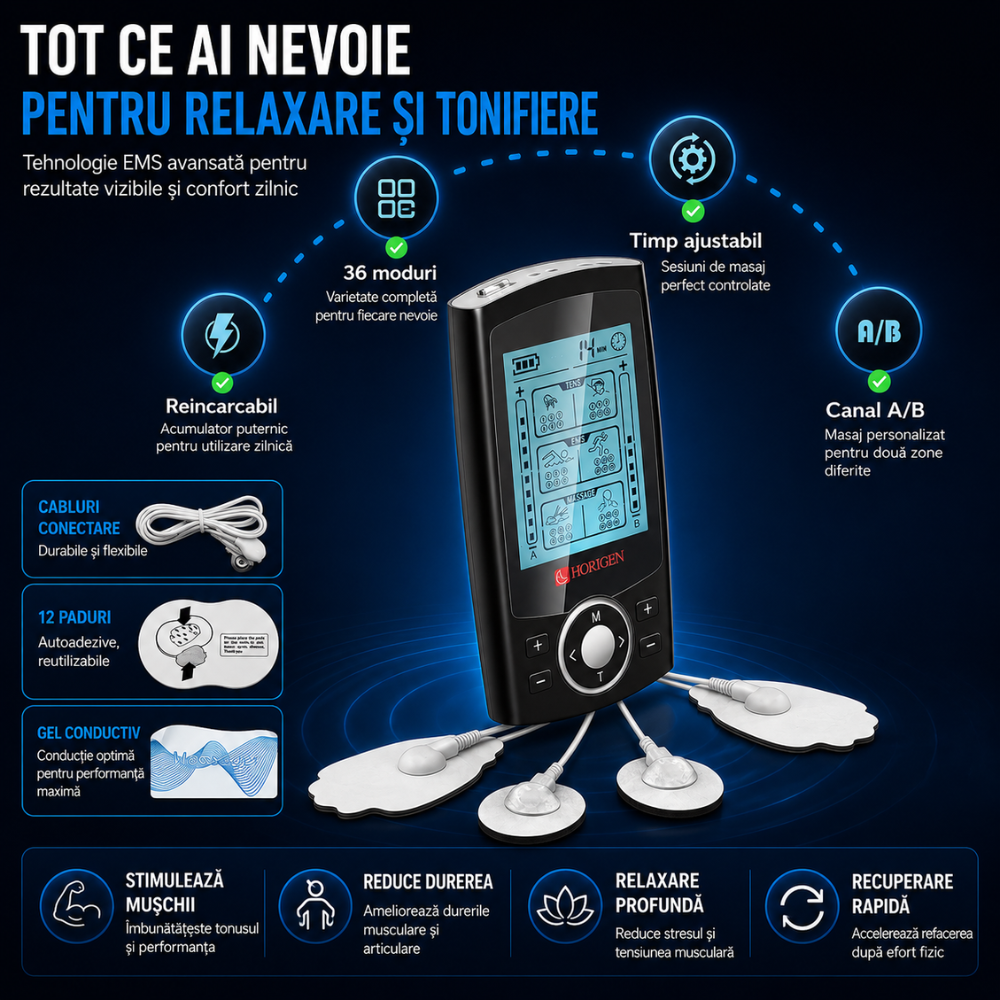 Aparat De Masaj Cu Electrostimulare / Fizioterapie Horigen VitaFlex EMS