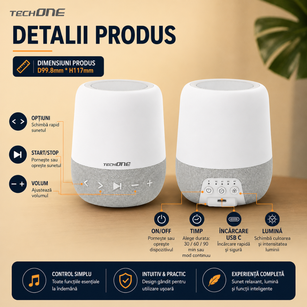 Dispozitiv Sunete Albe Techone ZenWave Pro