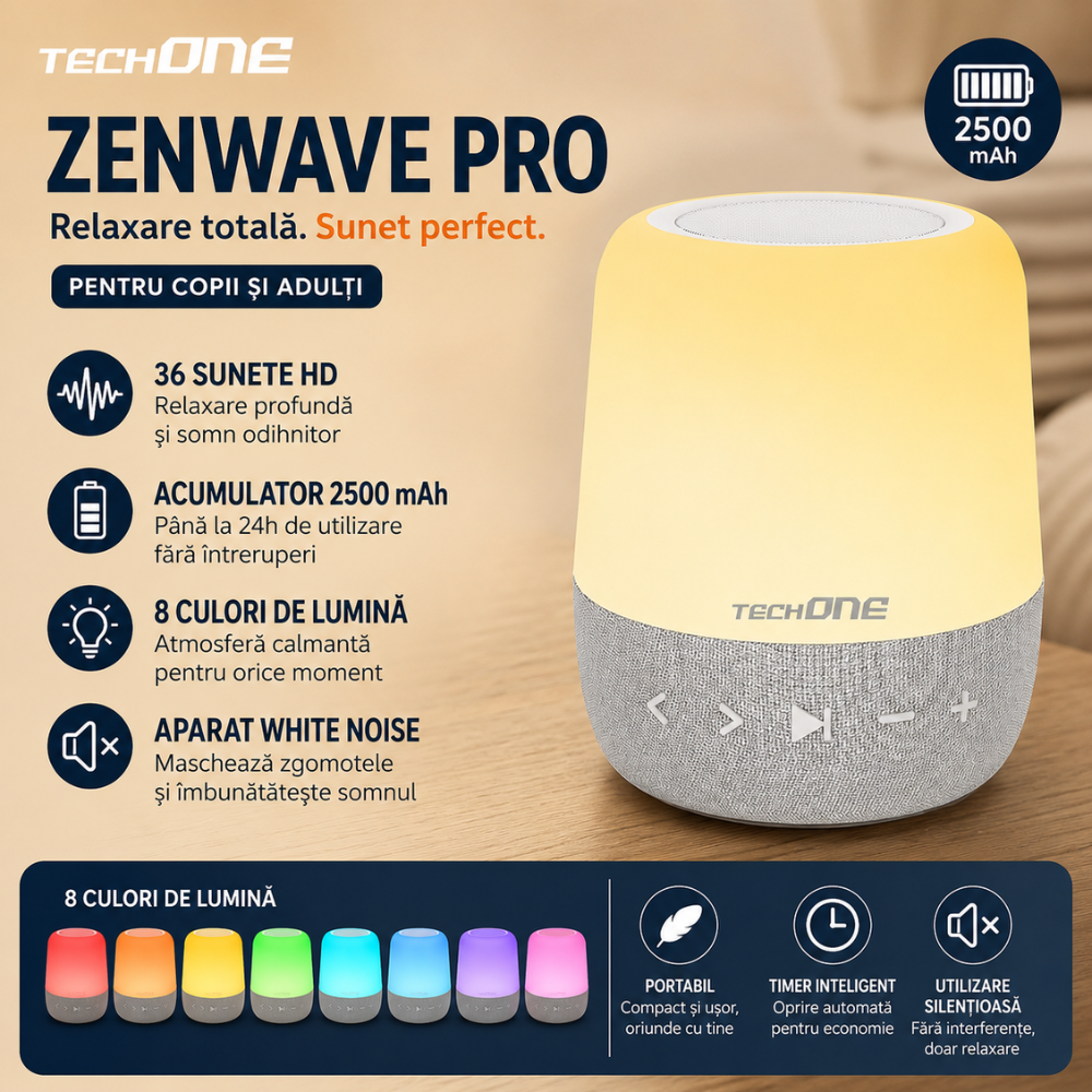 Dispozitiv Sunete Albe Techone ZenWave Pro