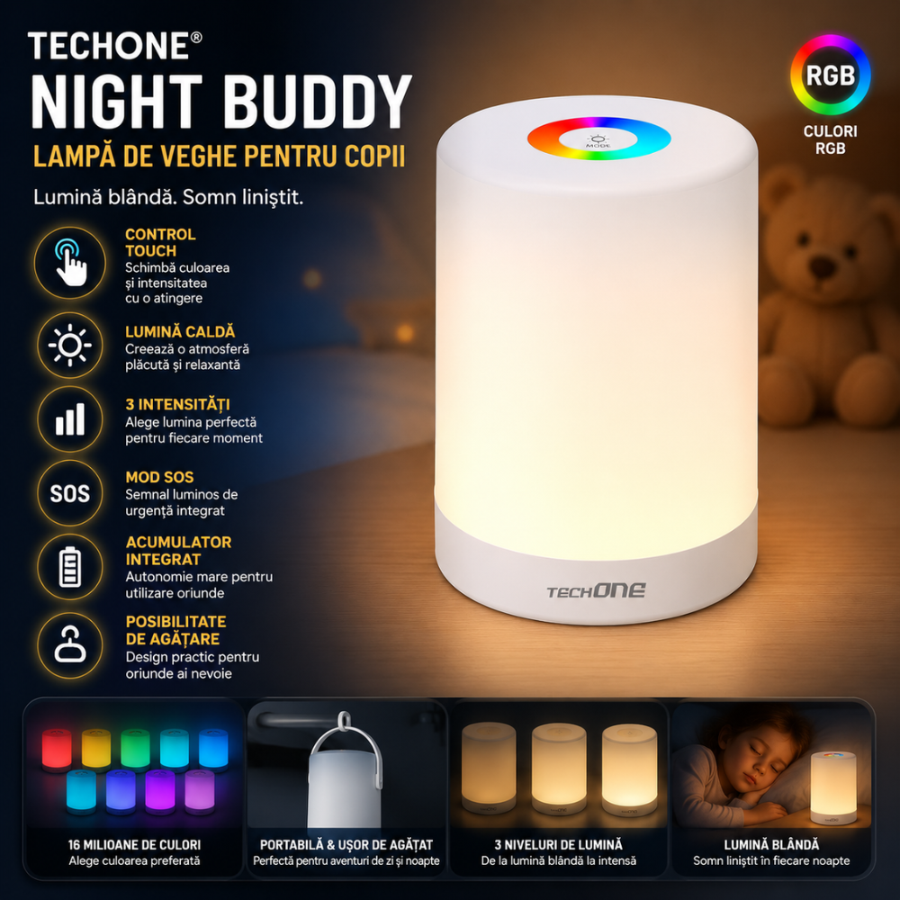 Lampa de Veghe Copii Techone Night buddy