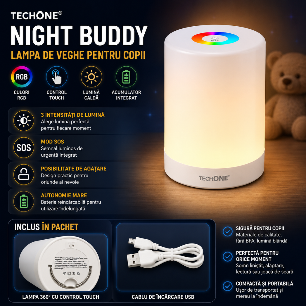 Lampa de Veghe Copii Techone Night buddy