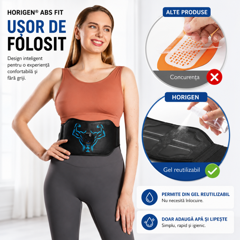 Centura Electrostimulare Abdomen Horigen Abs Fit