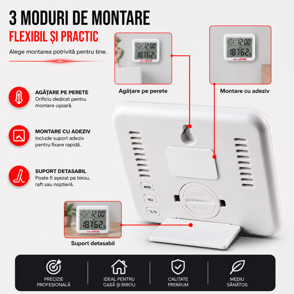 Termometru si higrometru de camera Techone CX-0813