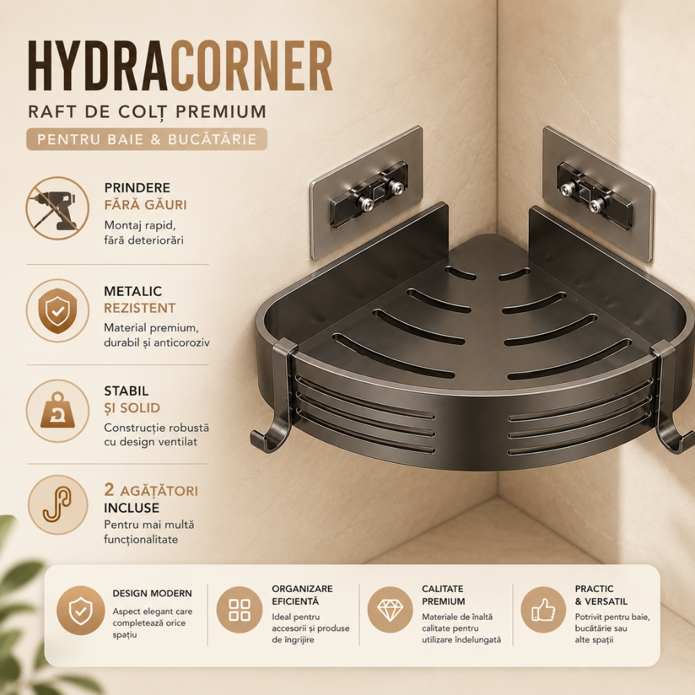 Raft de Colt Pentru Baie si Bucatarie Topaqua HydraCorner