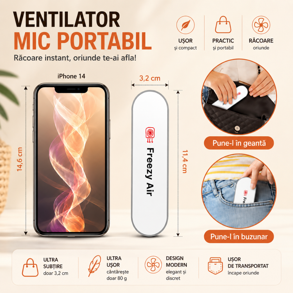 Ventilator Portabil De Mana Freezy Air AeroClip