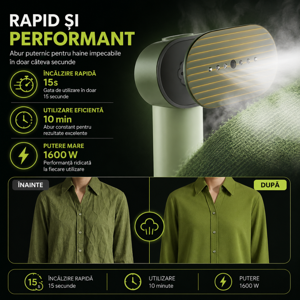 Fier De Calcat Vertical KD Home SteamMax, Verde