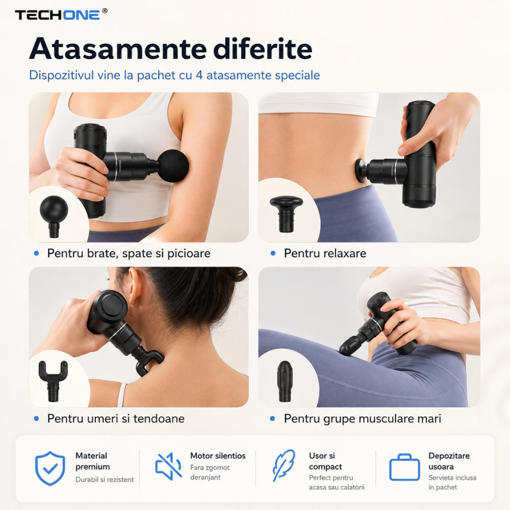 Aparat Pentru Masaj Profesional Tip Pistol Techone Mini Relax