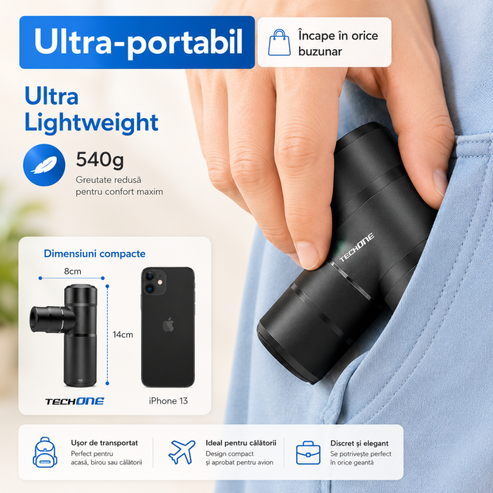 Aparat Pentru Masaj Profesional Tip Pistol Techone Mini Relax