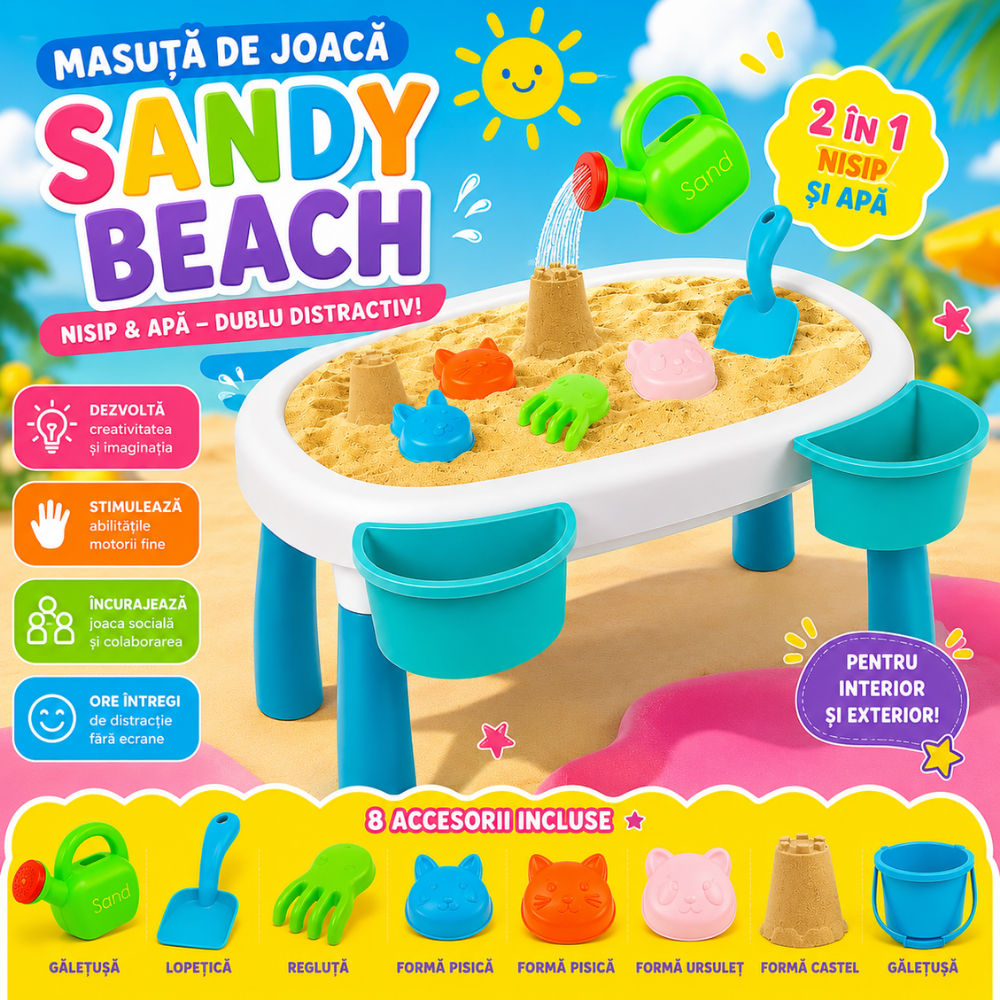 Masuta de Joaca Copii Pentru Nisip si Apa KidProtect Sandy Beach
