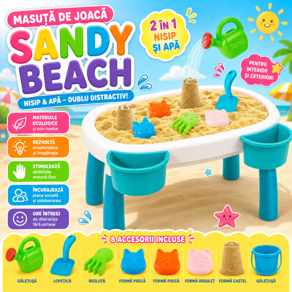 Masuta de Joaca Copii Pentru Nisip si Apa KidProtect Sandy Beach