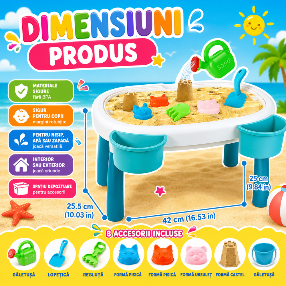 Masuta de Joaca Copii Pentru Nisip si Apa KidProtect Sandy Beach