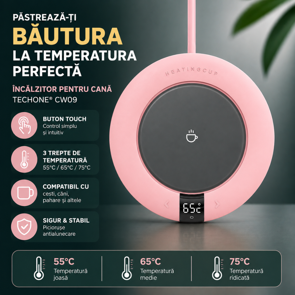 Incalzitor pentru cana, Techone CW09, Roz