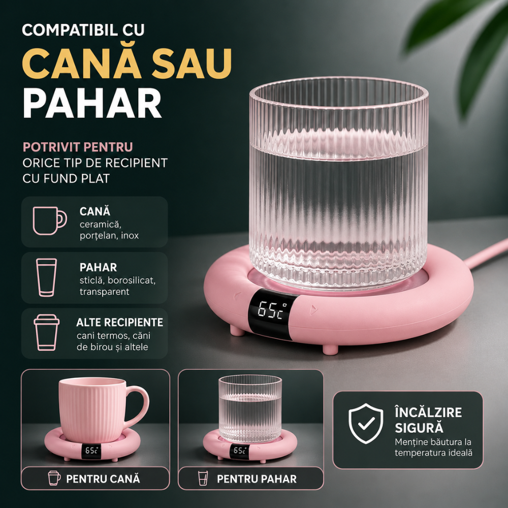 Incalzitor pentru cana, Techone CW09, Roz