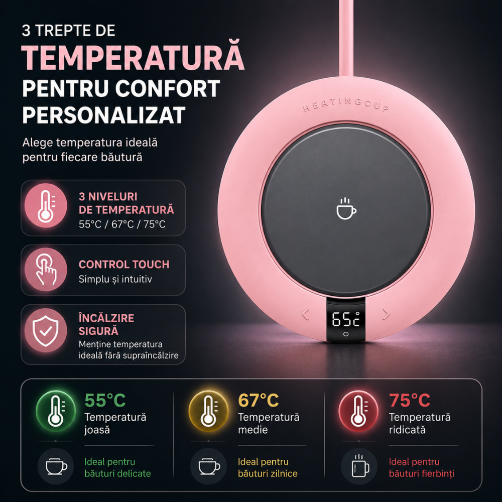 Incalzitor pentru cana, Techone CW09, Roz