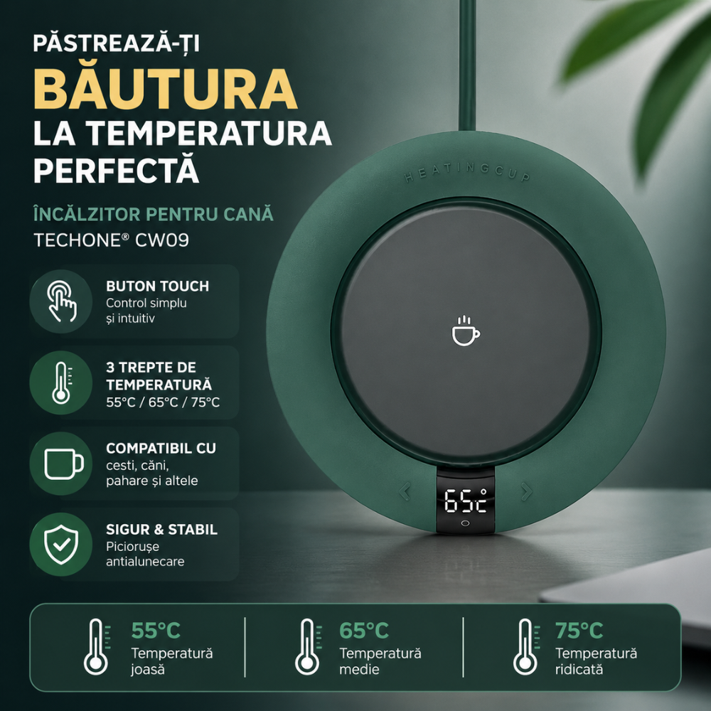 Incalzitor pentru cana, Techone CW09, Verde