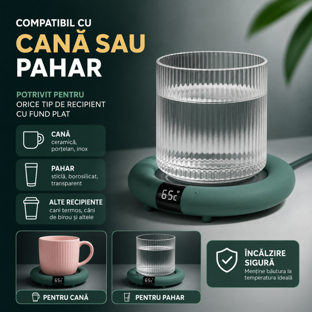 Incalzitor pentru cana, Techone CW09, Verde