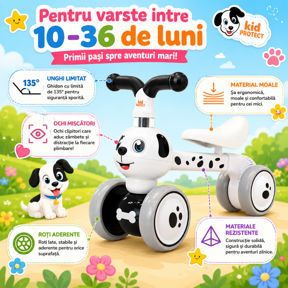 Bicicleta Fara Pedale Catelus Copii KidProtect MiniRider
