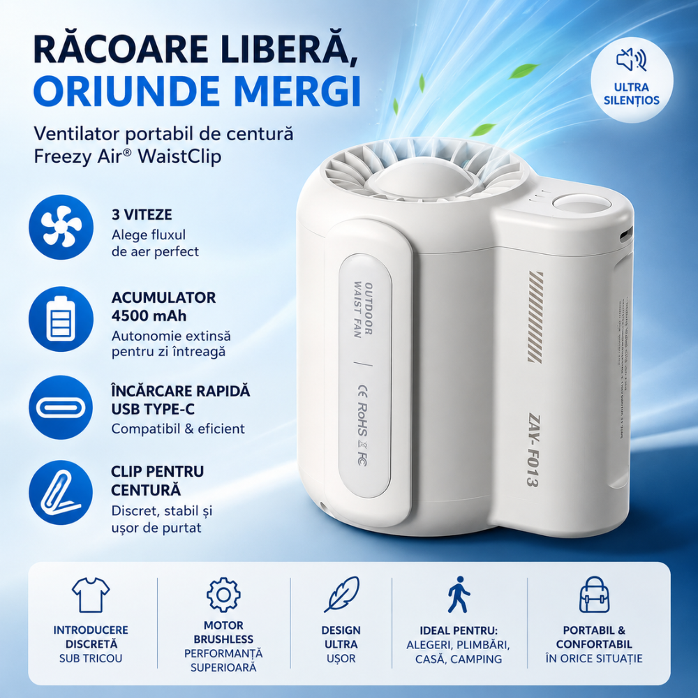 Ventilator Portabil de Centura Freezy Air WaistClip