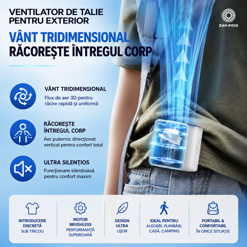 Ventilator Portabil de Centura Freezy Air WaistClip