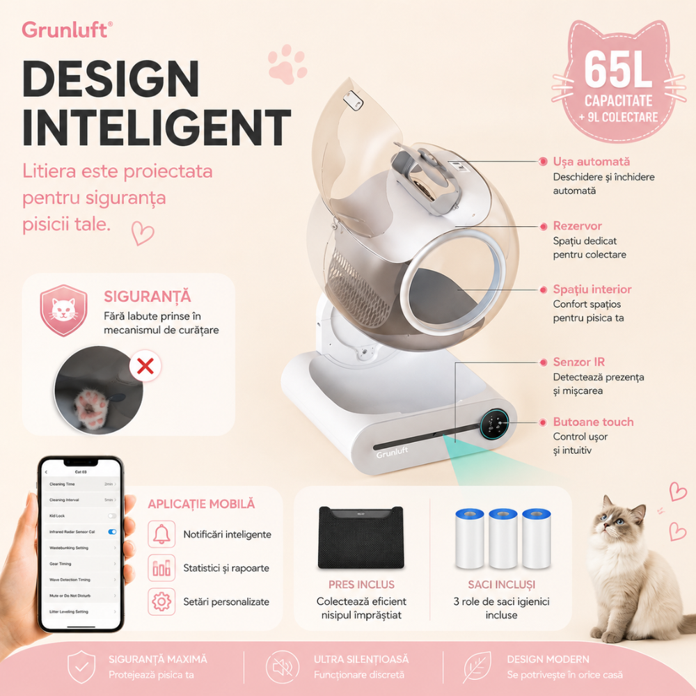 Litiera Automata Smart Pisici Grunluft PurrfectLitter