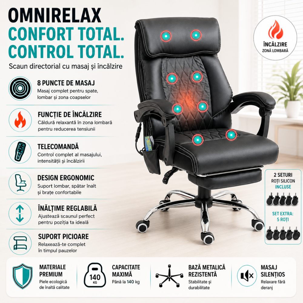 Scaun de Birou Directorial Cu Masaj KD Home OmniRelax