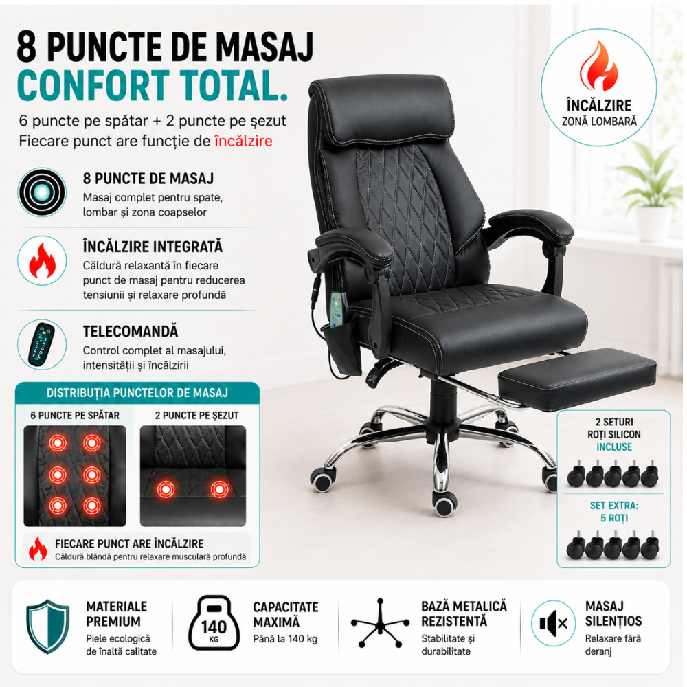 Scaun de Birou Directorial Cu Masaj KD Home OmniRelax